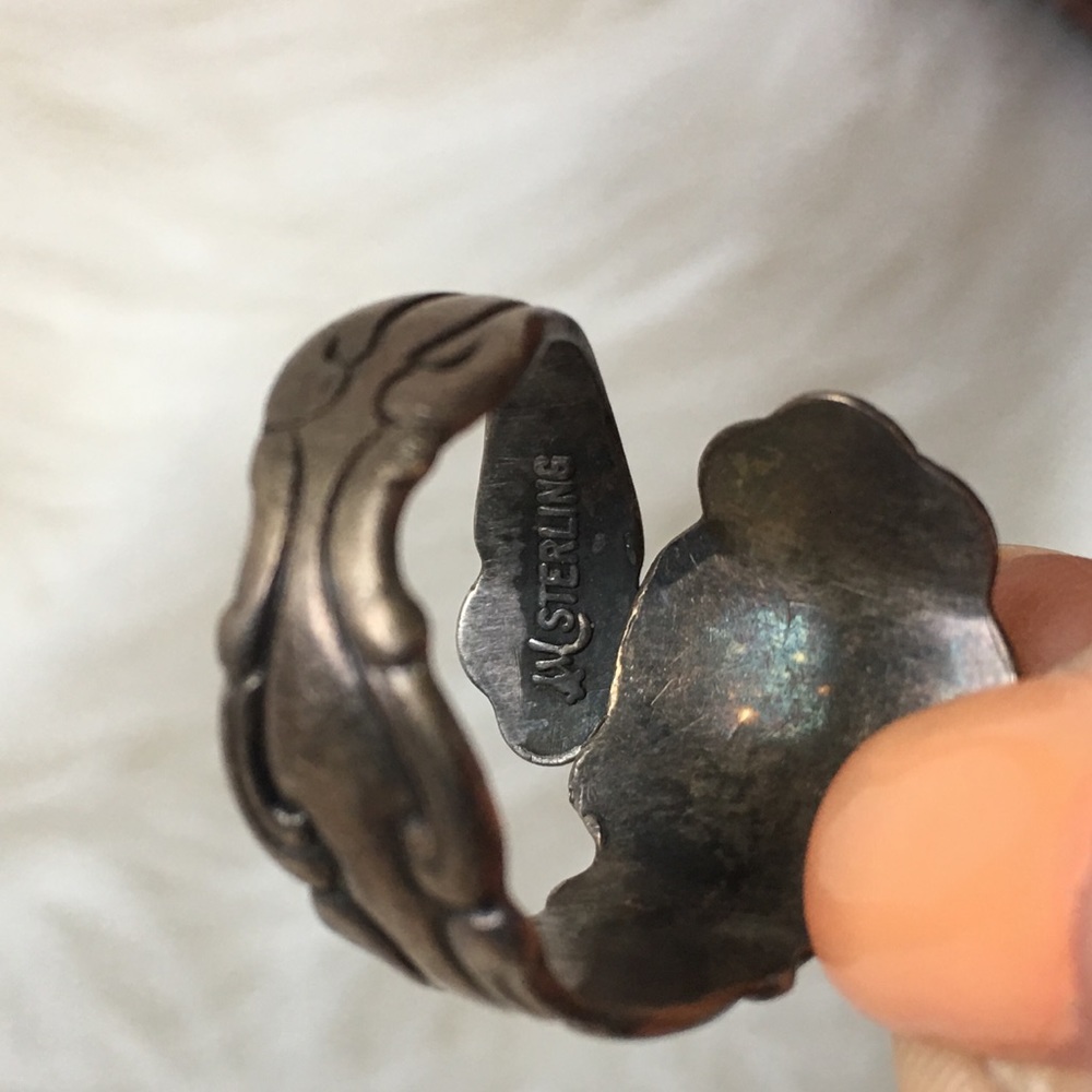 True vintage sterling silver spoon ring - Picture 3 of 6